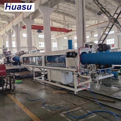 Flexible Corrugated Pipe Line Plastic Pipe Extrusion Line For PVC / PE / MPP / PA / HDPE