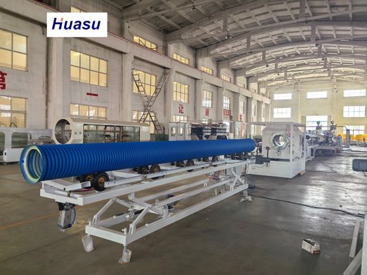 DWC Pipe Extrusion Line with 32-1600mm Pipe Diameter 60-2000kg/h Capacity and PLC Control System for PVC PE MPP PA HDPE Pipes
