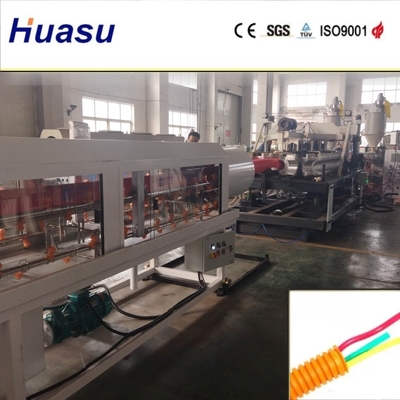 Flexible Corrugated Pipe Line Plastic Pipe Extrusion Line For PVC / PE / MPP / PA / HDPE