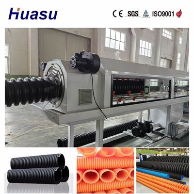 Single Wall Corrugated Pipe Extrusion Line with 60-2000kg/h Output and 32mm-1600mm Pipe Diameter Range Controlled by PLC and Remote