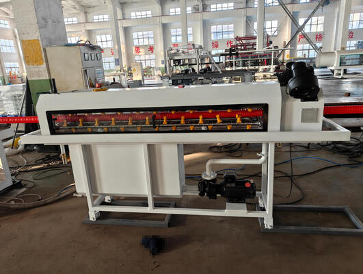 PLC Control System Single Wall Corrugated Pipe Extrusion Line with Siemens Main Motor and Water Cooling