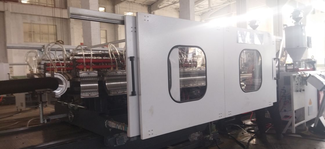 خط تولید اکستروژن لوله موجدار دو جداره با خنک کننده آب یا هوا با قطعات الکتریکی اصلی زیمنس و سختی بشکه HV>940