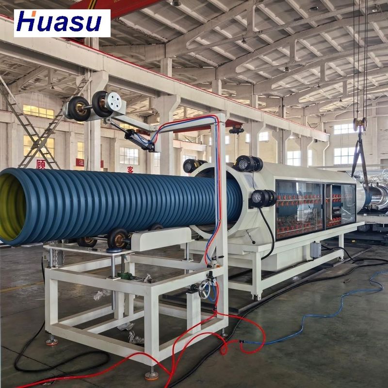 خط تولید اکستروژن لوله DWC با ظرفیت 60-2000 کیلوگرم در ساعت، سیستم PLC زیمنس و بِلینگ آنلاین برای تولید لوله های دوجداره موجدار