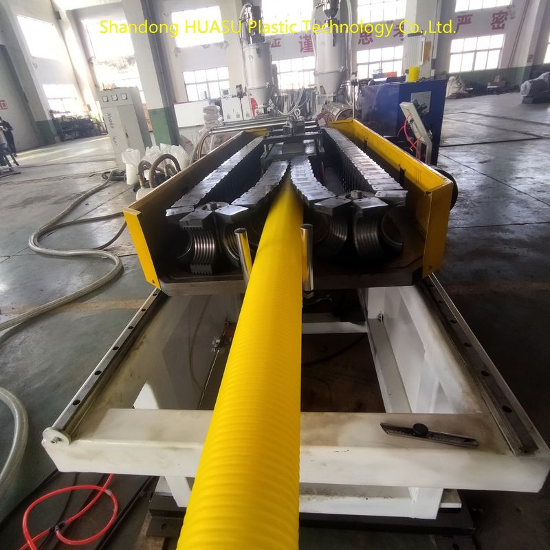 دستگاه تولید لوله موجدار دو جداره با توان تولید 100-1000 کیلووات، کنترل PLC و خنک کننده آبی برای خروجی قابل تنظیم