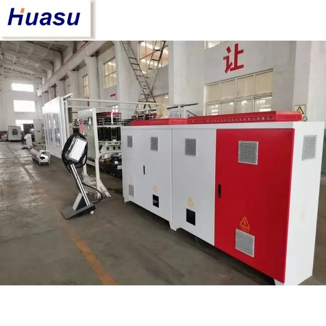 خط تولید اکستروژن لوله DWC با اکسترودر دو مارپیچ مخروطی برای قطر لوله 32-1600 میلی متر و ظرفیت 60-2000 کیلوگرم در ساعت