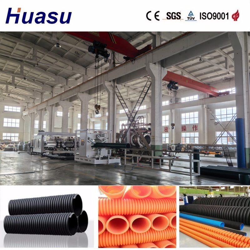 High Capacity Plastic Pipe Extrusion Line for 300mm 800mm 1200mm PVC/PE/MPP/PA/HDPE Corrugated Pipe Production line