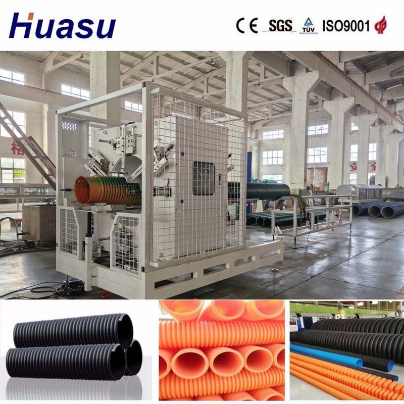 Siemens Motor Double Wall Corrugated Pipe Machine with Online Belling and High-Efficiency Cooling System for Plastic Pipe Extrusion Line