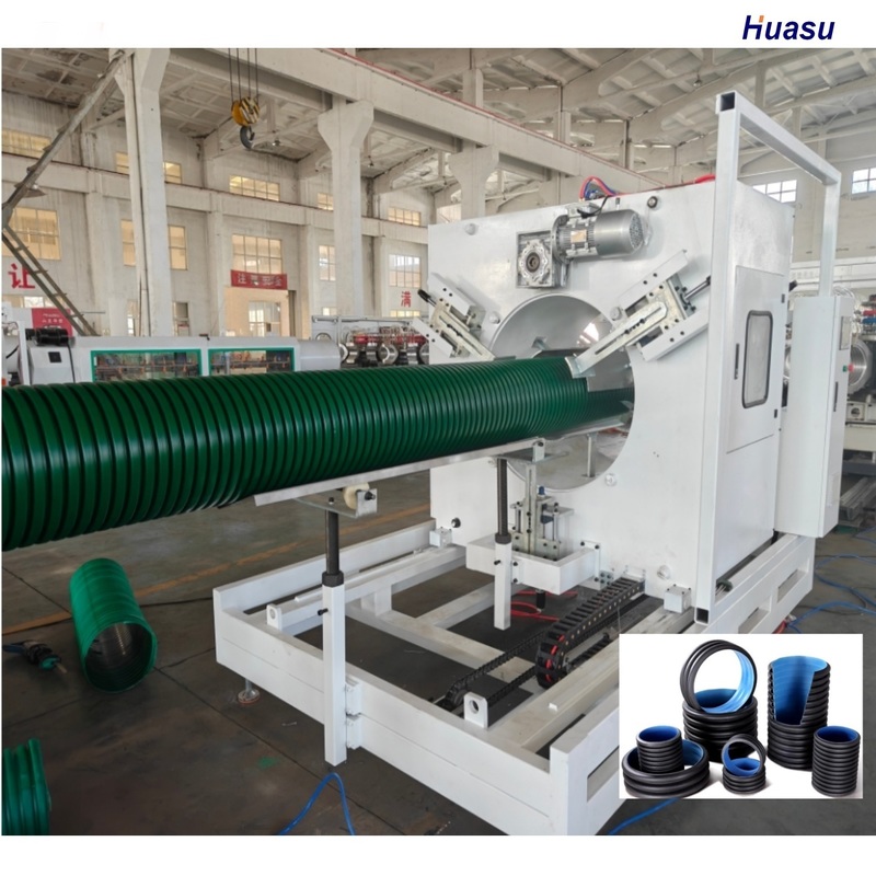 Advanced HDPE PVC Model Double Wall Corrugated Pipe Extrusion Line with Water Cooling and Customizable Pipe Length