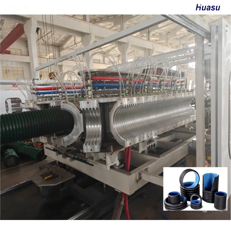 Double Wall Corrugated Pipe Extrusion Line for HDPE PVC with Planetary Cutting and 6m or Customized Pipe Length