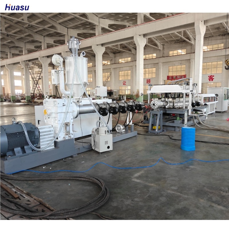 خط تولید اکستروژن لوله DWC اتوماتیک با اینورتر زیمنس و رله امرون برای تولید لوله های موجدار 75-250 میلی متری