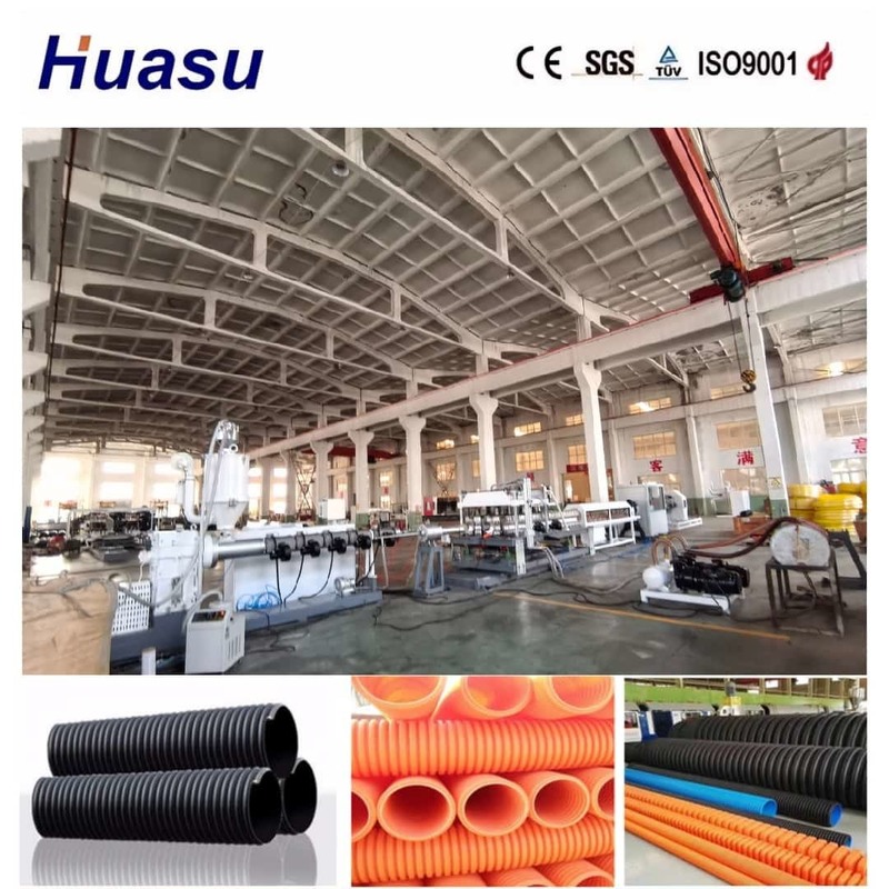 خط اکستروژن لوله های تک دیواره ای با ظرفیت 60-2000kg / h قطر 32mm-1600mm و کنترل از راه دور PLC