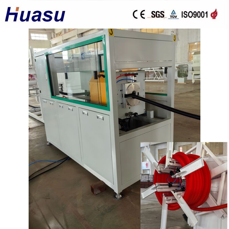 کارخانه لوله موجدار HDPE با رابط صفحه لمسی کنترل PLC برای قطر داخلی لوله 32 میلی متر - 1600 میلی متر و گزینه های خنک کننده هوا و آب