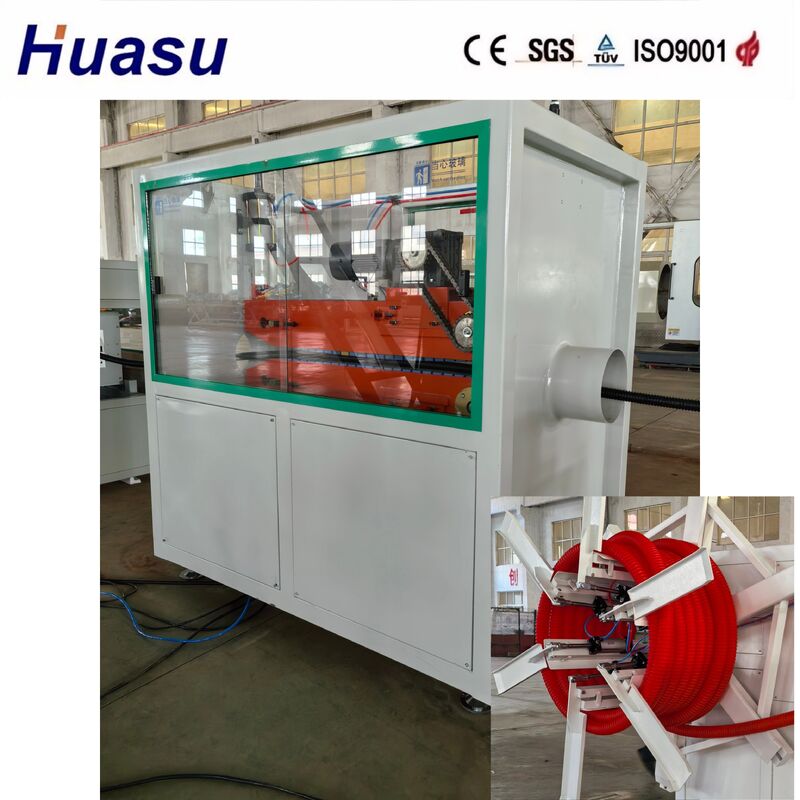 خط اکستروژن لوله محافظ کابل سه لایه با خنک کننده هوا و آب برای 32mm-1600mm لوله ID