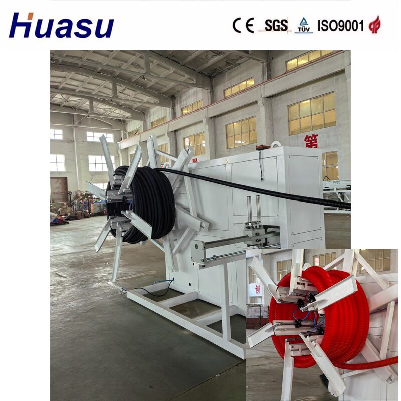 خط اکستروژن لوله محافظت از کابل تک پیچ با کنترل PLC و خنک کردن هوا و آب برای لوله های PE PVC MPP PA HDPE