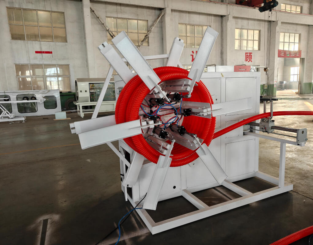 خط تولید اکستروژن لوله موجدار دو جداره با خنک کننده آبی فشاری پیوسته با قطعات الکتریکی برند زیمنس و ظرفیت تولید 100 کیلوگرم در ساعت - 2000 کیلوگرم در ساعت