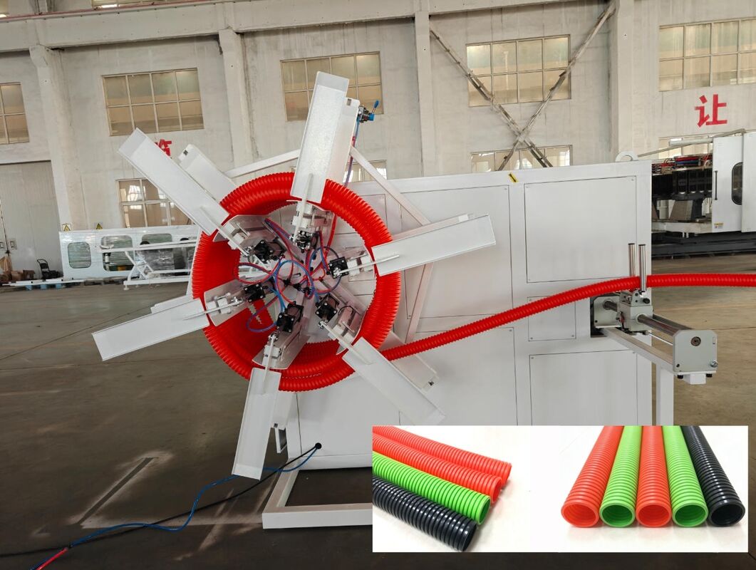 خط اکستروژن لوله موجدار تک جداره با جنس سیلندر 38CrMoAlA و قطعات الکتریکی اصلی زیمنس اشنایدر با قابلیت کنترل از راه دور PLC