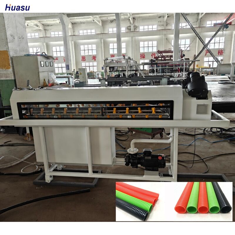 خط اکستروژن لوله موجدار تک جداره با جنس سیلندر 38CrMoAlA و قطعات الکتریکی اصلی زیمنس اشنایدر با قابلیت کنترل از راه دور PLC