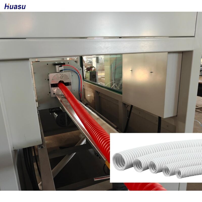 تجهیزات خط تولید لوله راه راه HDPE که از کاربردهای مختلف اکستروژن لوله های پلاستیکی پشتیبانی می کند