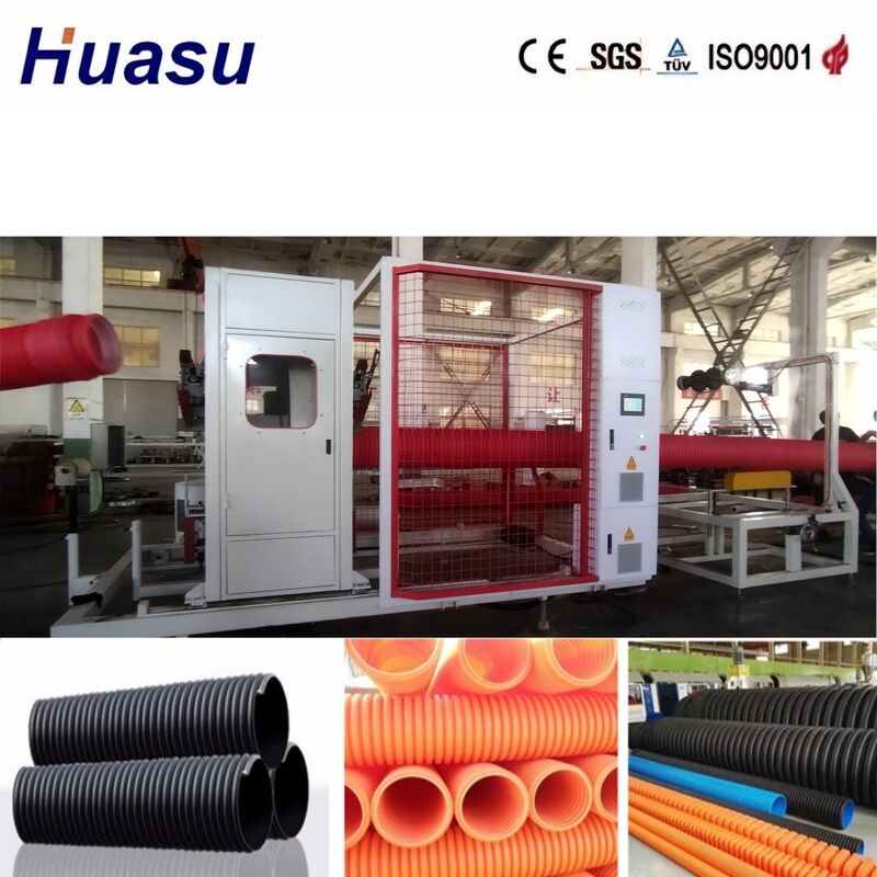 Double Wall Corrugated Pipe Extrusion Line with 32mm-1600mm Pipe Diameter, Siemens PLC Control, and High Productivity 100-3000kg/h for Municipal Engineering