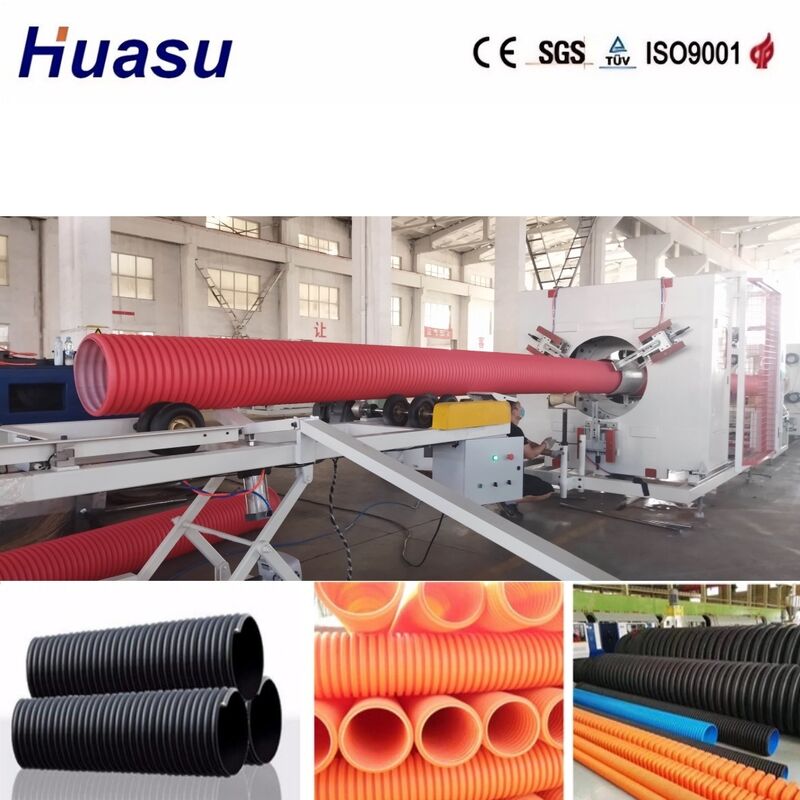 خط اکستروژن لوله دو طرفه با قطر داخلی 32mm-1600mm، کنترل PLC زیمنس و بهره وری بالا