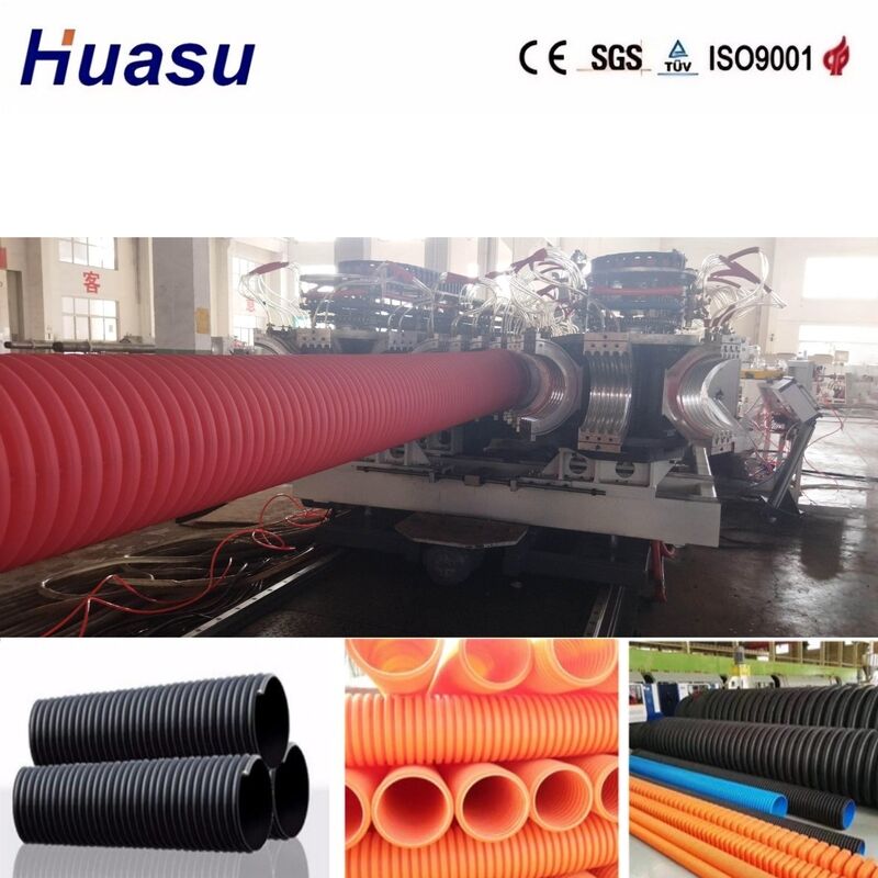 Double Wall Corrugated Pipe Extrusion Line with 32mm-1600mm Inner Diameter PLC Control and High Productivity for Manufacturing Plants