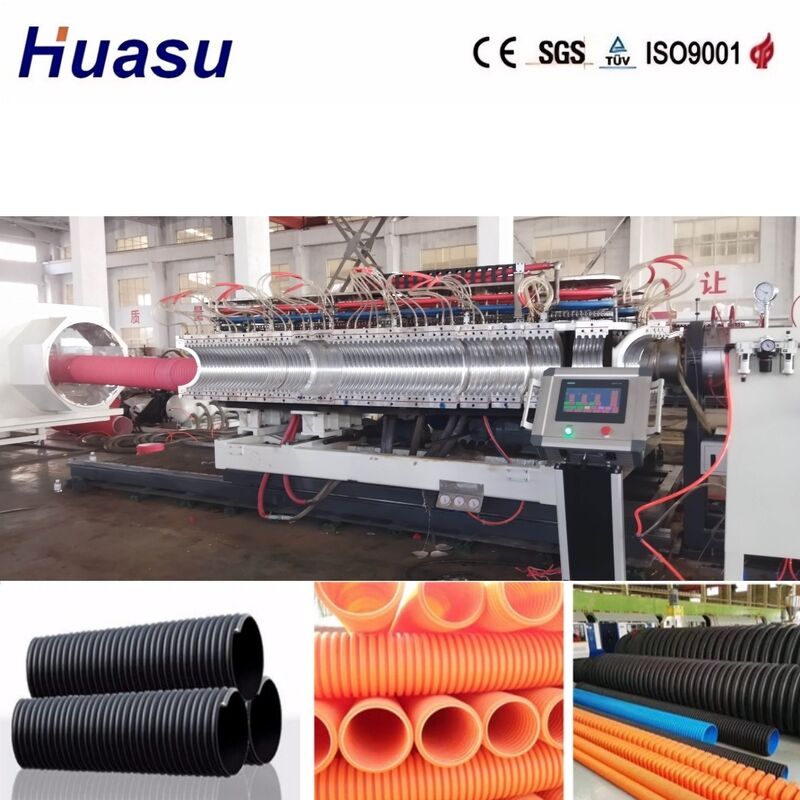 خط اکستروژن لوله دو طرفه با قطر داخلی 32mm-1600mm، کنترل PLC زیمنس و بهره وری بالا