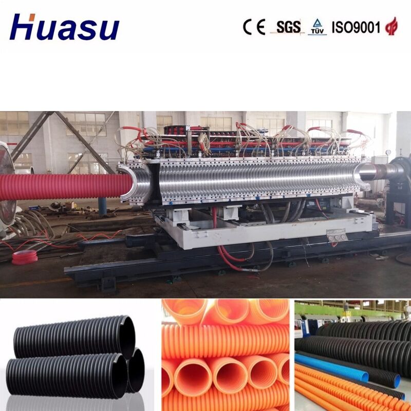 خط اکستروژن لوله دوجداره کنگره دار با قطر لوله 32-1600 میلی متر، کنترل PLC زیمنس و بهره وری بالا