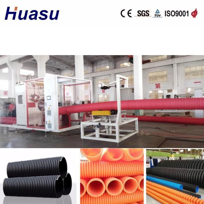 PLC Controlled Double Wall Corrugated Pipe Extrusion Line with Alloy Steel Die Head and 100-3000kg/h Output Capacity