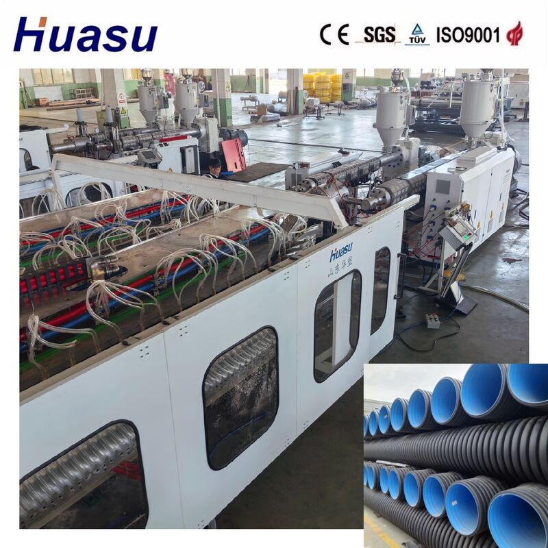 خط اکستروژن لوله های لوله ای دو طرفه با تولید بالا برای HDPE/PE/PP/PVC/MPP با قطر لوله 32-1600mm
