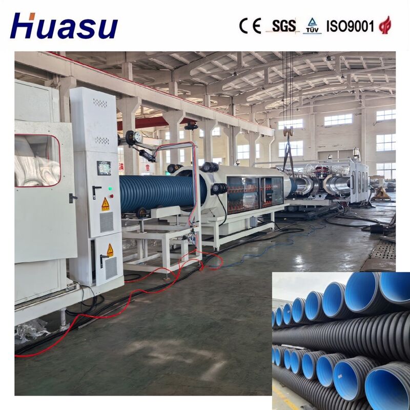 خط اکستروژن لوله های لوله ای دو طرفه با تولید بالا برای HDPE/PE/PP/PVC/MPP با قطر لوله 32-1600mm