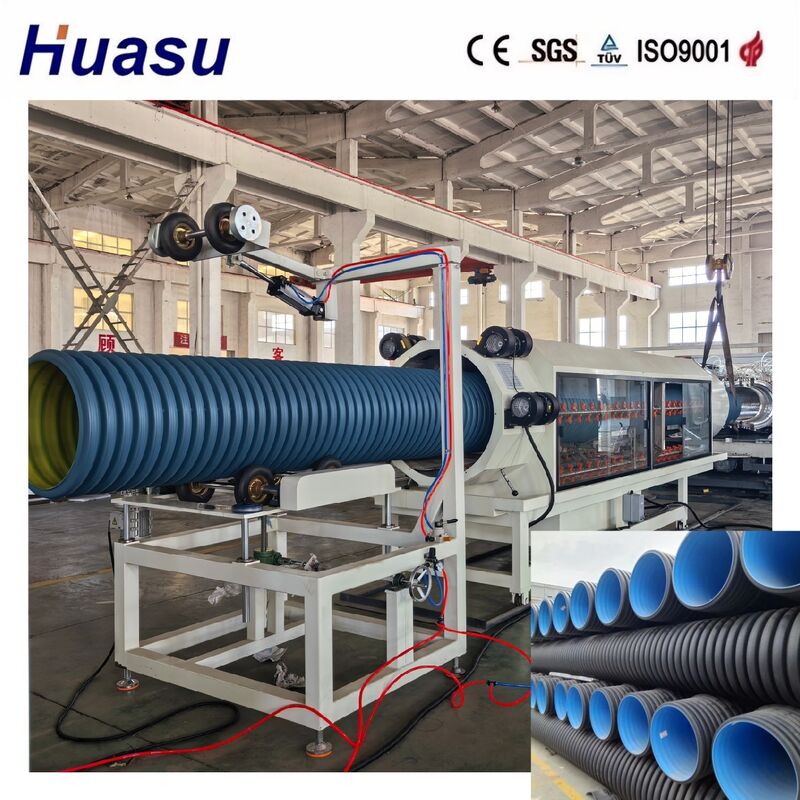 خط اکستروژن لوله های لوله ای دو طرفه با تولید بالا برای HDPE/PE/PP/PVC/MPP با قطر لوله 32-1600mm