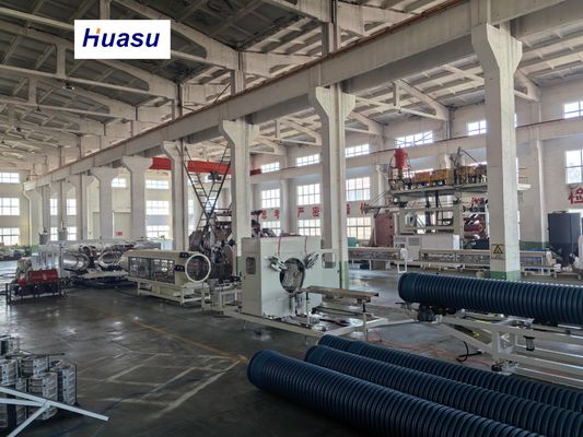 Automatic PVC Corrugated Pipe Production Line with 32-1600mm Pipe Diameter 60-2000kg/h Capacity and Siemens PLC System