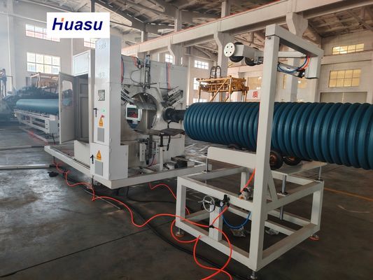 Water Cooling DWC Pipe Extrusion Line for PE PVC MPP Material with 32-1600mm Cutting Diameter
