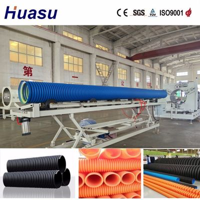 PVC Corrugated Pipe Manufacturing Line for 500mm 800mm 1600mm Pipe Sizes with 400KG/H-600KG/H Output and 32-1600mm Range