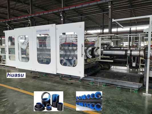 23 Years Production Experience Double Wall Corrugated Pipe Extrusion Line with 33:1 Screw Ratio for ID30-ID1500mm Pipes