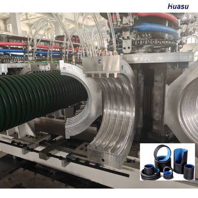 HDPE PVC Double Wall Corrugated Pipe Extrusion Line with 1 Year Warranty and Water Cooling System