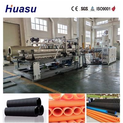 PVC/PE/MPP/PA/HDPE Single Wall Corrugated Pipe Extrusion Line with 38CrMoAlA Barrel Material and Online Belling