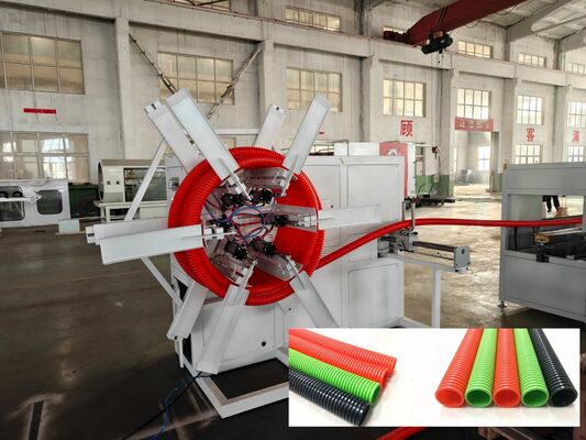 Single Wall Corrugated Pipe Extrusion Line with Temperature Sensor, Electric Heating, and Deep Screw Channel Structure