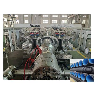 Horizontal 32-1600mm Pipe Diameter 60-2000kg/h Capacity Energy Saving Double Wall Corrugated Pipe Extrusion Line