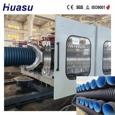 High Productivity Double Wall Corrugated Pipe Extrusion Line for HDPE/PE/PP/PVC/MPP with 32-1600mm Pipe Diameter